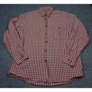 Schnees Shirt Men's M Red Plaid Rifleman Button Down Bozeman Montana Pocket